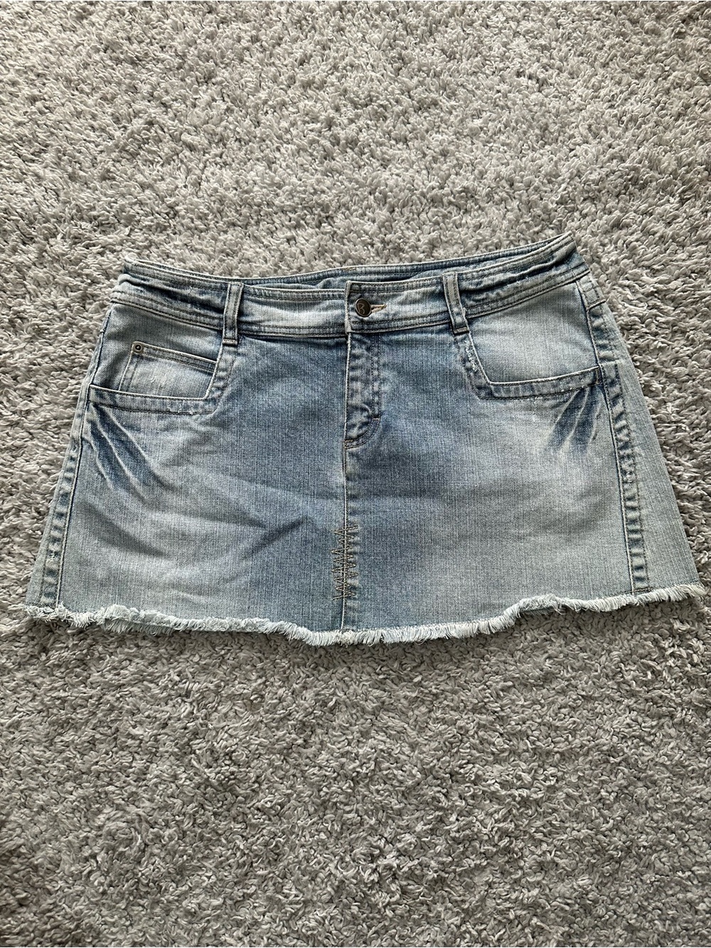 Y2K 2000s Rubbish Light Blue Denim Mini Skirt